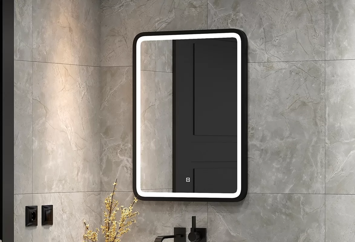 Приобрести continent зеркало с подсветкой enjoy black 60х80 см, черное