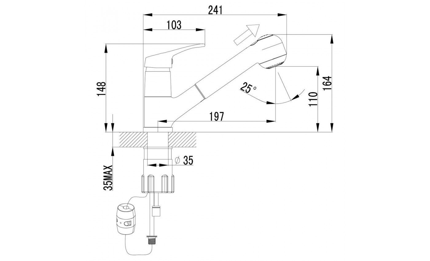 Приобрести lemark смеситель для кухни omega с выдвижным изливом, хром lm3150c