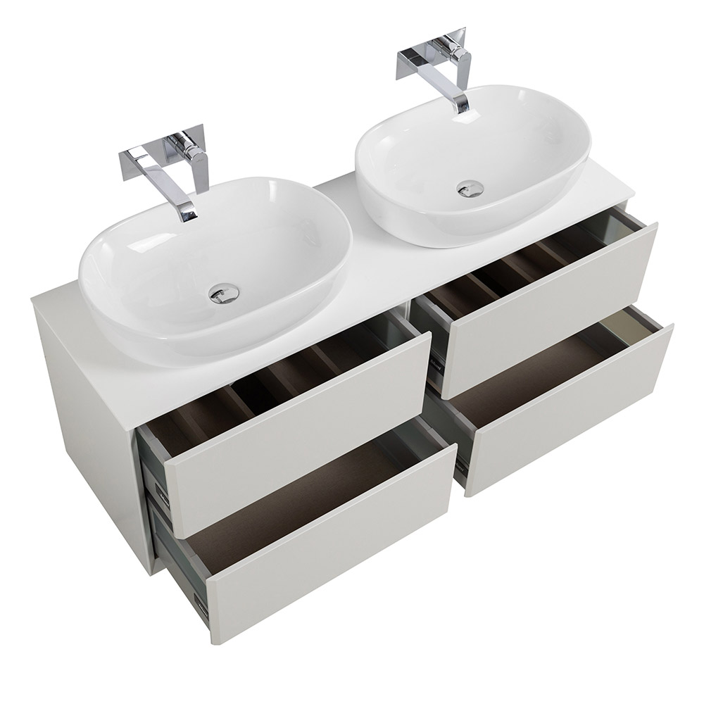 Приобрести cezares тумба со столешницей подвесная bellagio 140 см bianco opaco, белая 54714