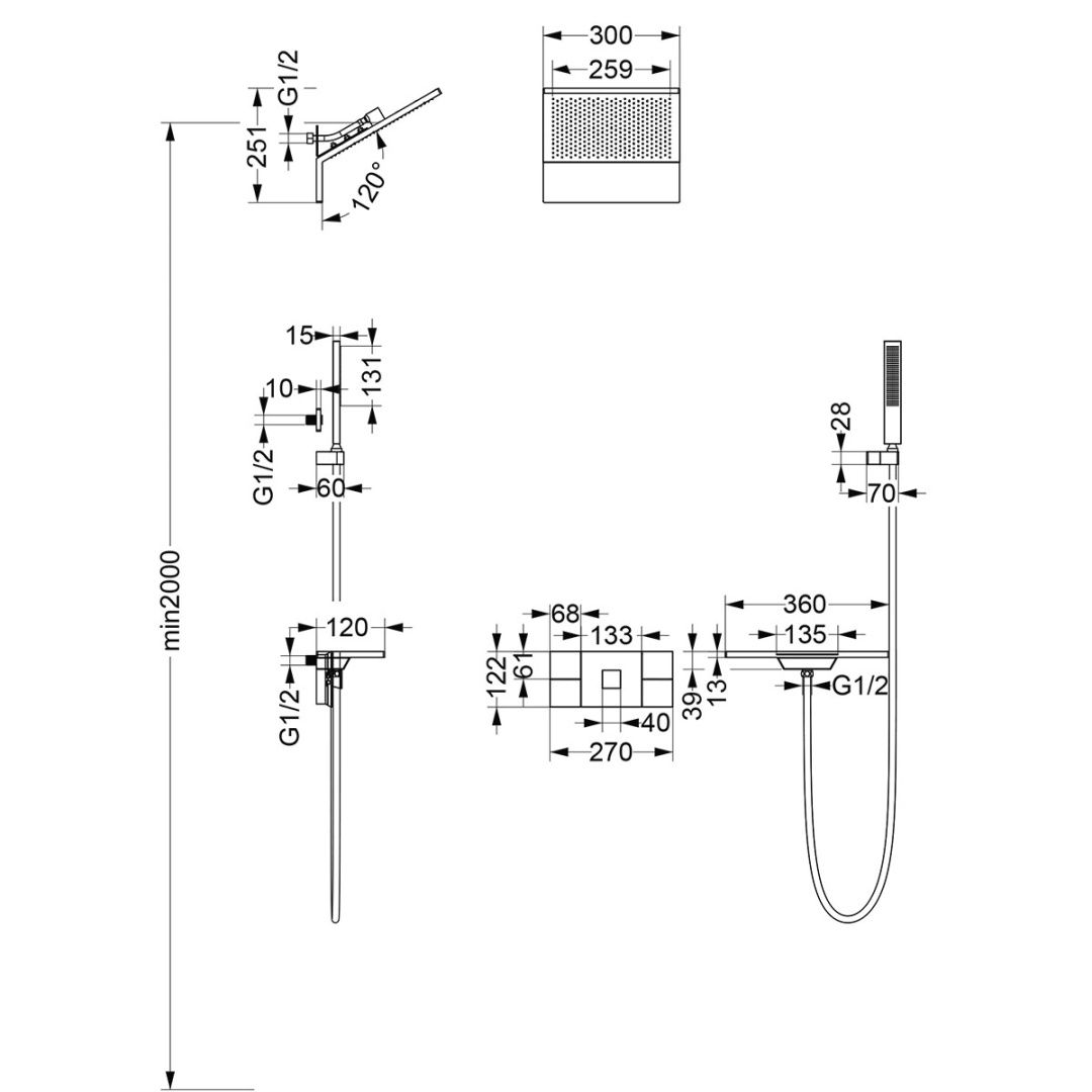Приобрести vincea встраиваемая душевая система futura, черная матовая vsfw-2f11tmb