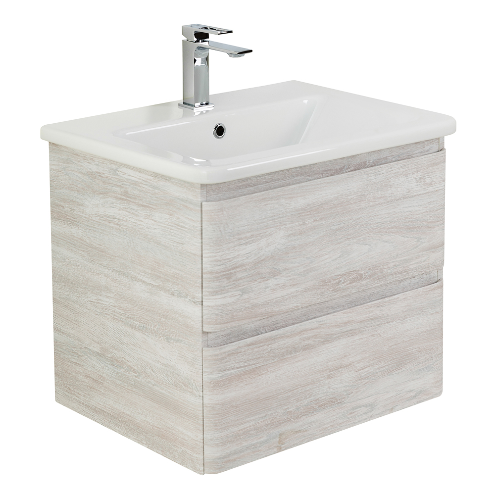 Приобрести belbagno тумба с раковиной albano-cer 50 см, подвесная rovere vintage bianco, белая раковина