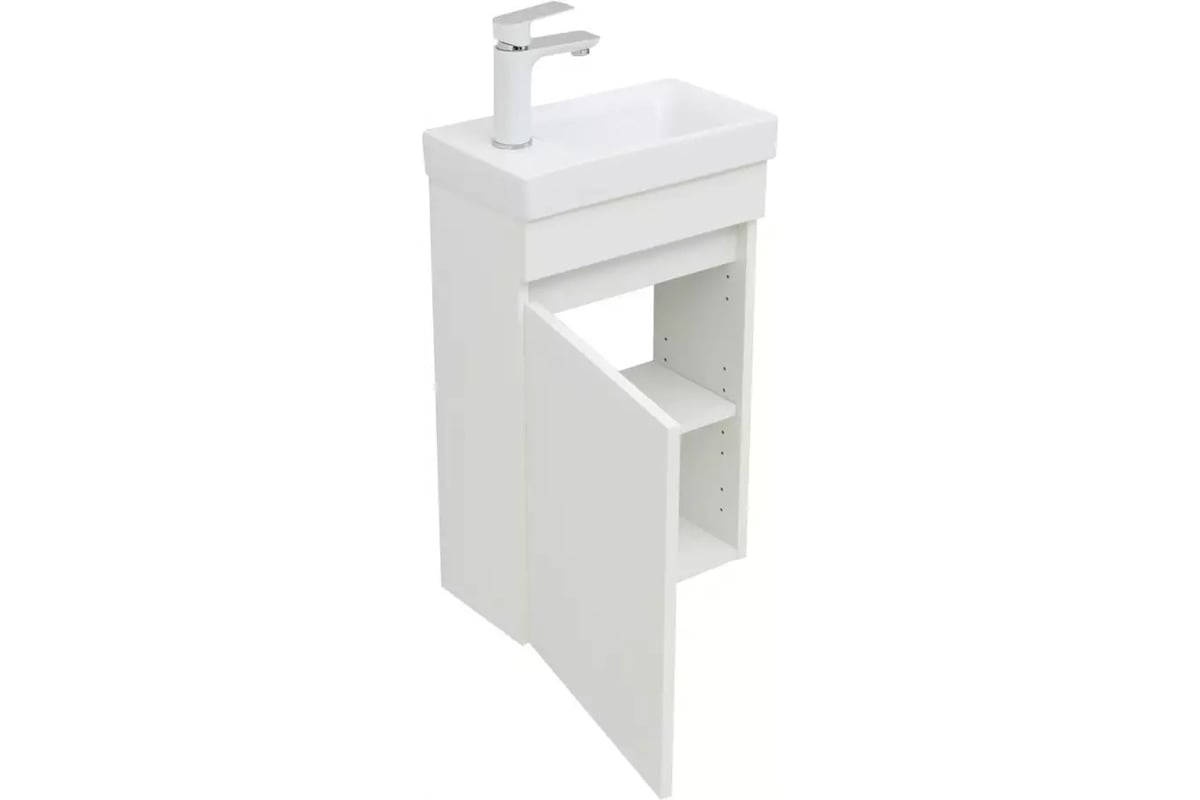 Приобрести aquanet тумба с раковиной вега 40 см, белая