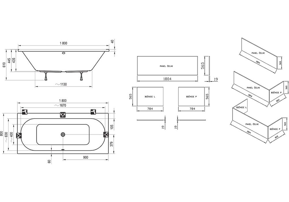 Приобрести акриловая ванна ravak city slim 180x80 см c921300000
