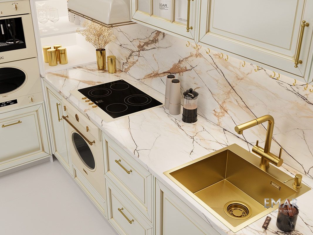Приобрести emar кухонная мойка 50х50 см, золото emb-117a pvd emb-128a pvd nano golden