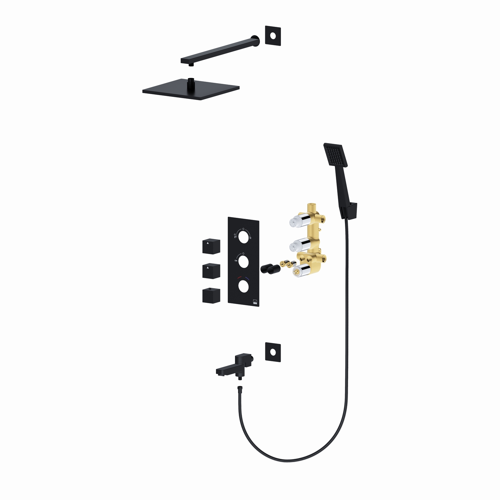 Приобрести душевая система встроенная с термостатом timo tetra-thermo sx-0199/03sm черный