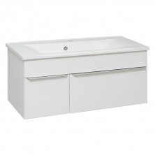 AQUA DE MARCO Тумба подвесная с раковиной AXIOMA 100см, один ящик, белый 2100WGAXI/H; R-UM-COM100/1