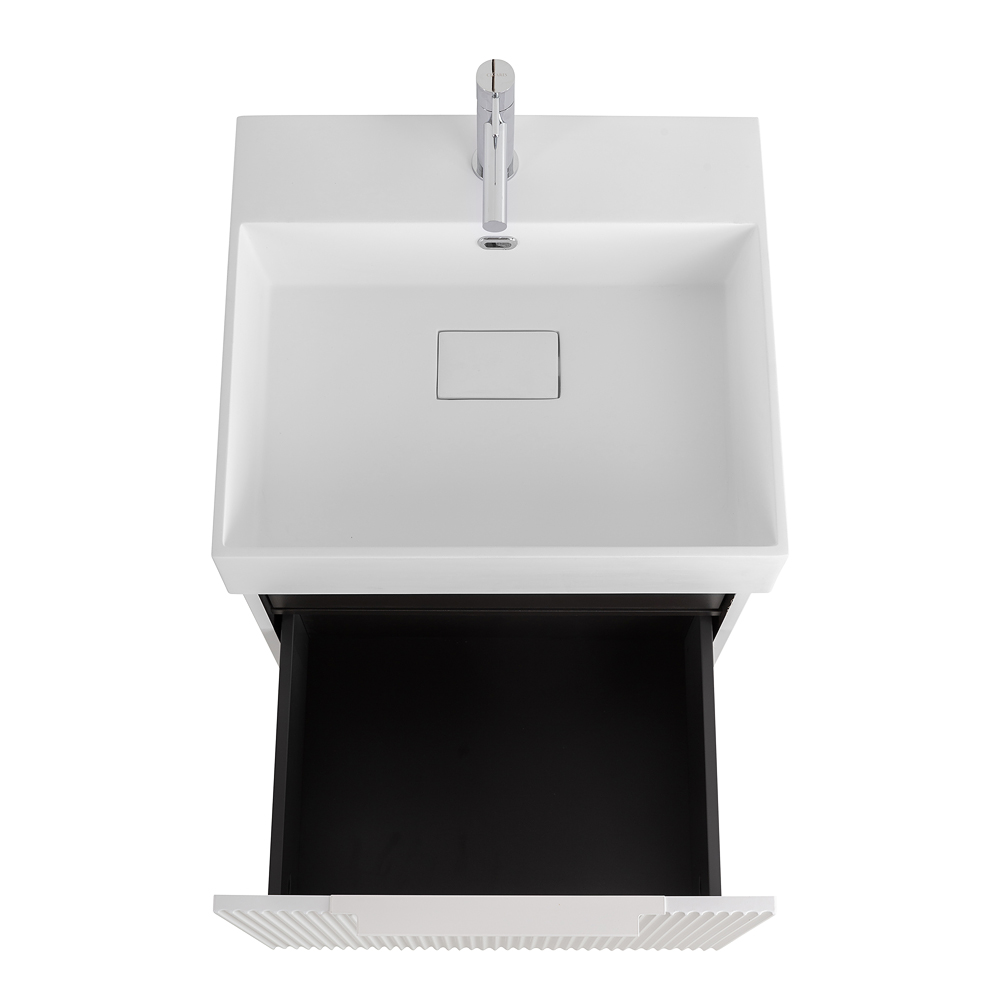 Приобрести cezares тумба подвесная с раковиной premium 50 см plisse bianco opaco, белая 55431