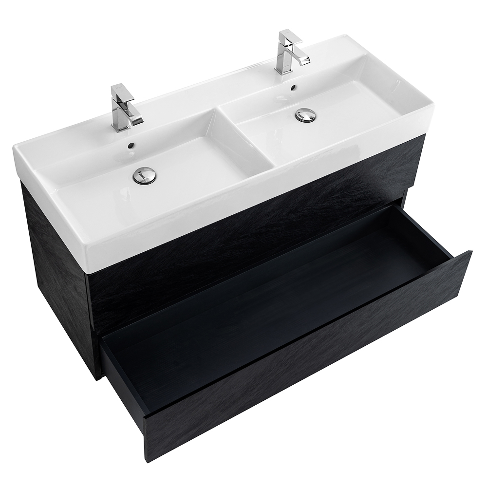 Приобрести cezares тумба подвесная с раковиной molveno 46 120 см nero, черная molveno 46-120-2c-so-2-nc