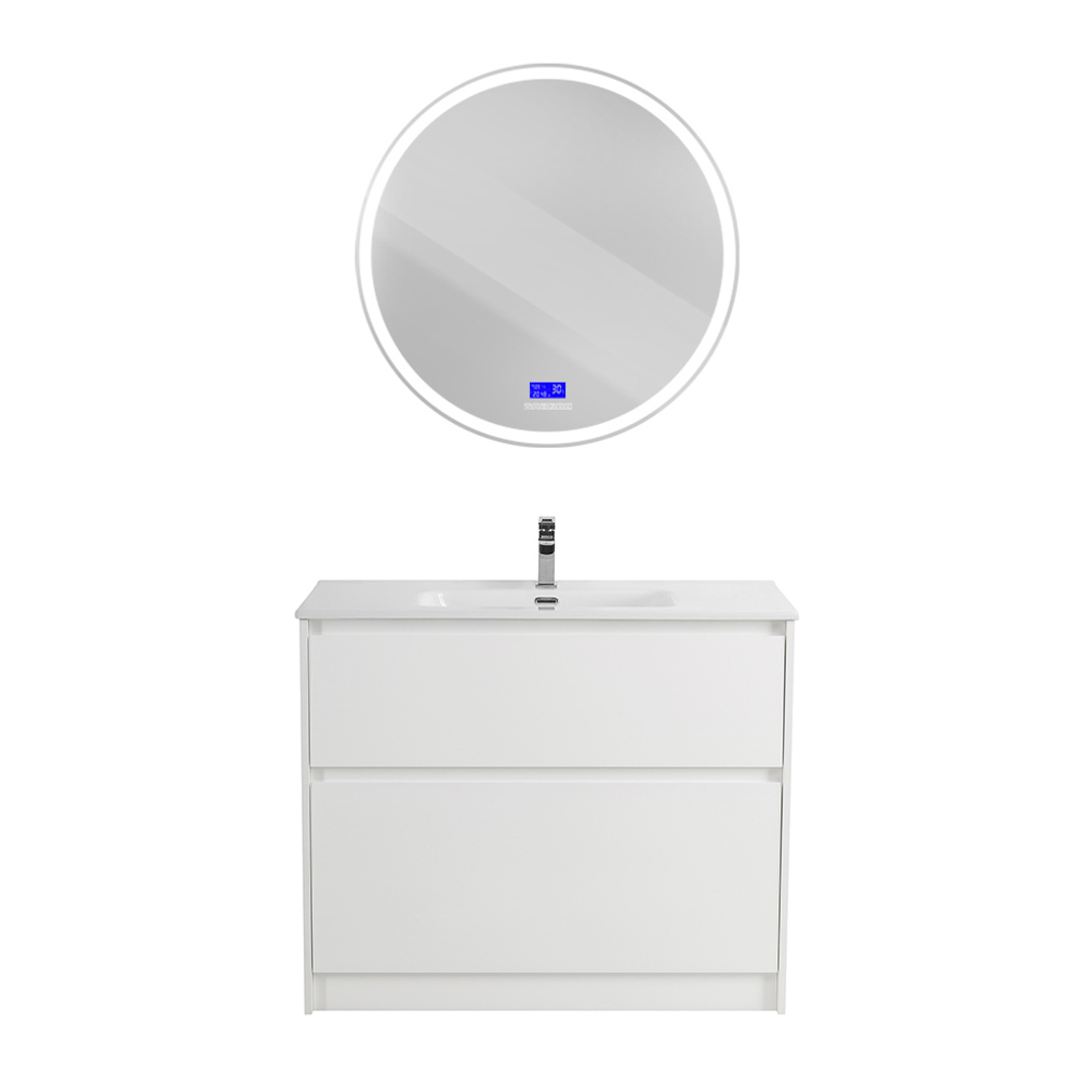 Приобрести belbagno тумба с раковиной kraft 100 см, напольная bianco opaco, раковина белая bb1000etl