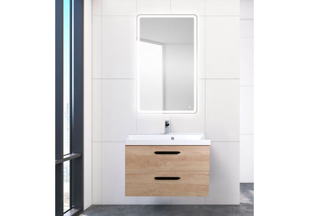 Приобрести тумба подвесная с раковиной belbagno aurora-700-2c-so-rnn 70 см, rovere nebrasca nature