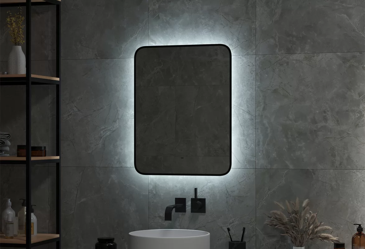 Приобрести continent зеркало с подсветкой torry 60х70 см, черное