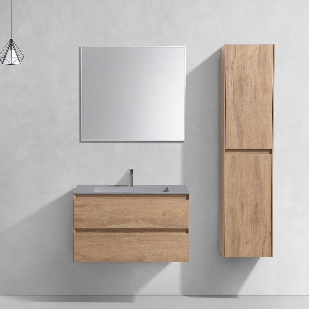 Приобрести vincea тумба подвесная luka 80 см, дуб натуральный с серой раковиной vmc-2l800no;vcb-13800g