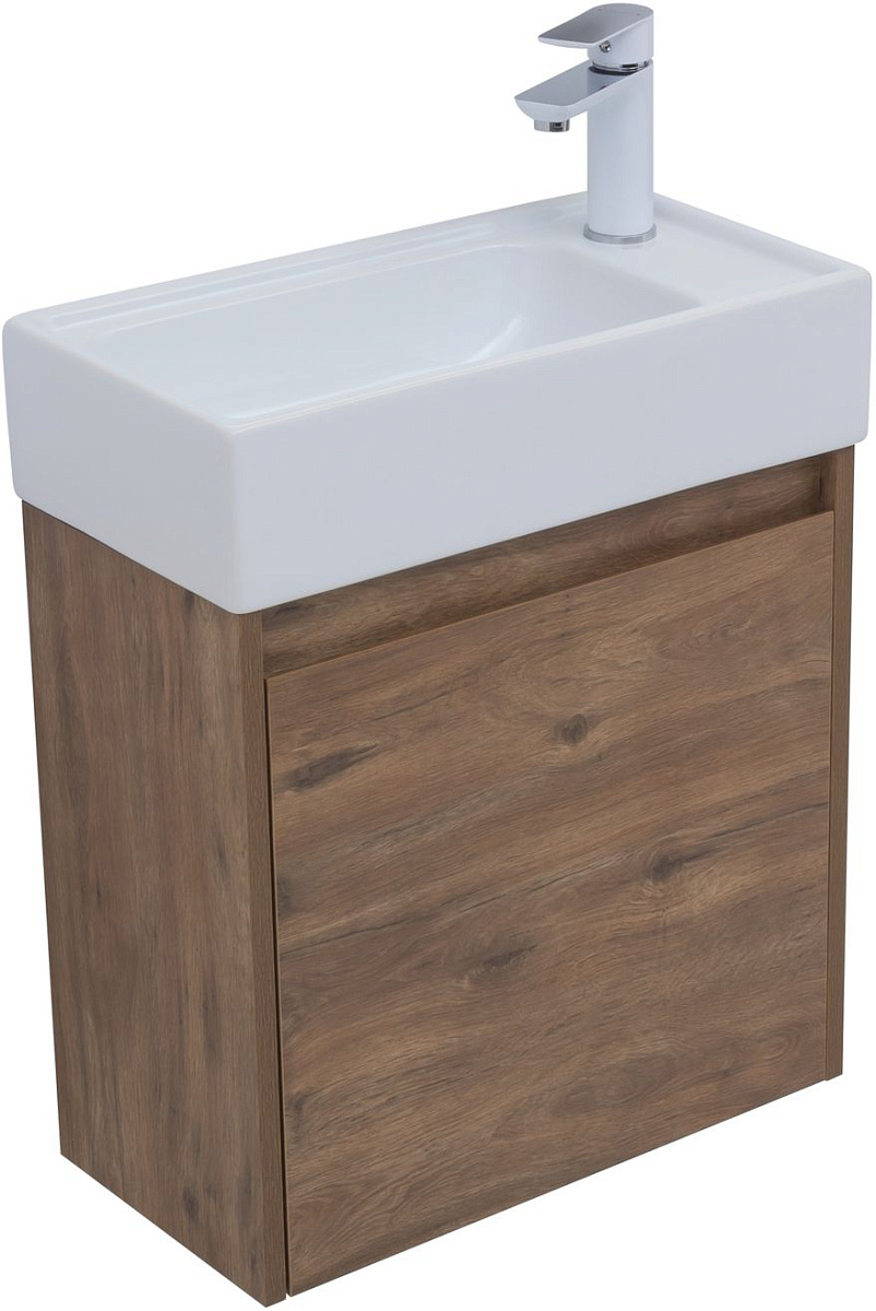 Приобрести aquanet тумба с раковиной nova lite 50 см, дуб рустикальный (1 дверца)