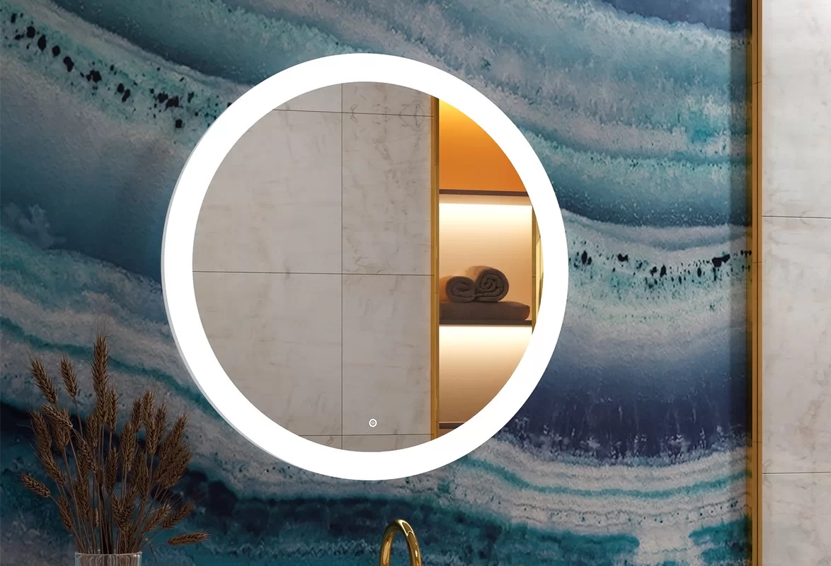 Приобрести continent зеркало с подсветкой rinaldi 65х65 см, белое