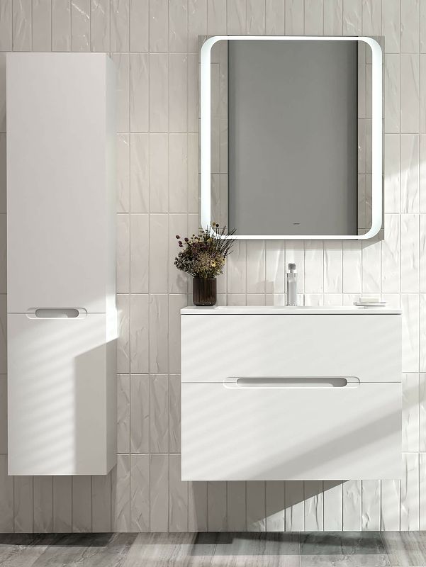 Приобрести jorno зеркало modul 80 см, с подсветкой, белое