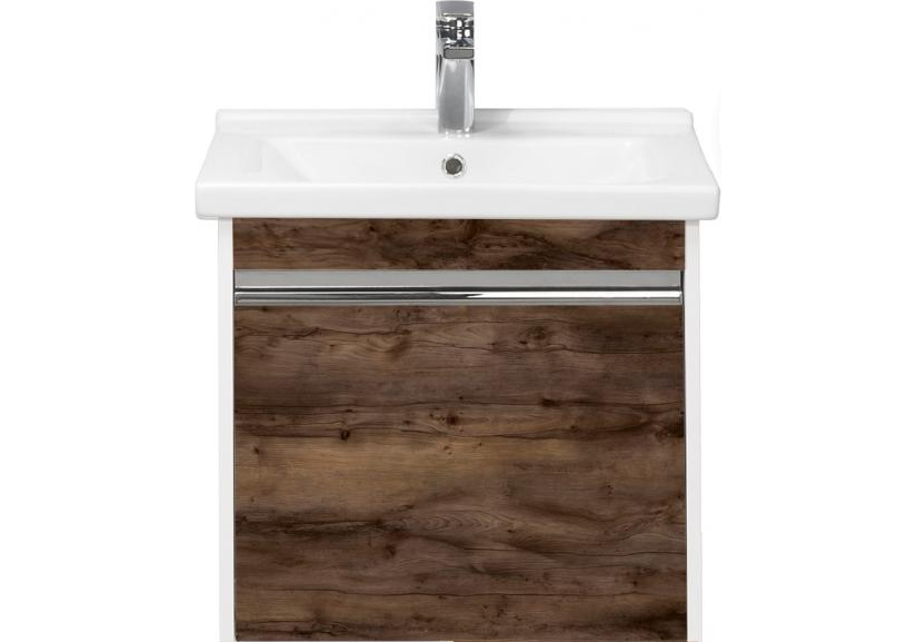 Приобрести тумба подвесная с раковиной акватон капри 60 см 1a230101kpdb0;1wh302421, белый/таксония темная