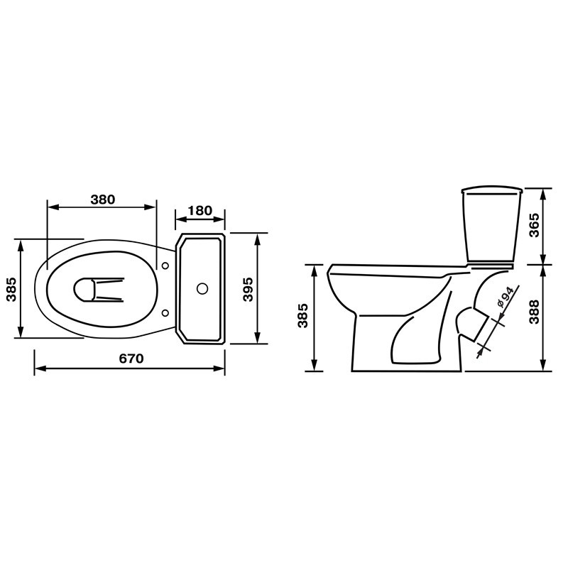 Приобрести унитаз-компакт элисса черный у стандарт, сиденье полипропилен