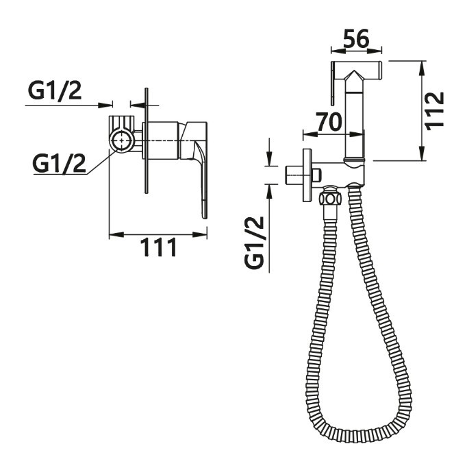 Приобрести смеситель с гигиеническим душем, встраиваемый vieir ergo, хром v043552c