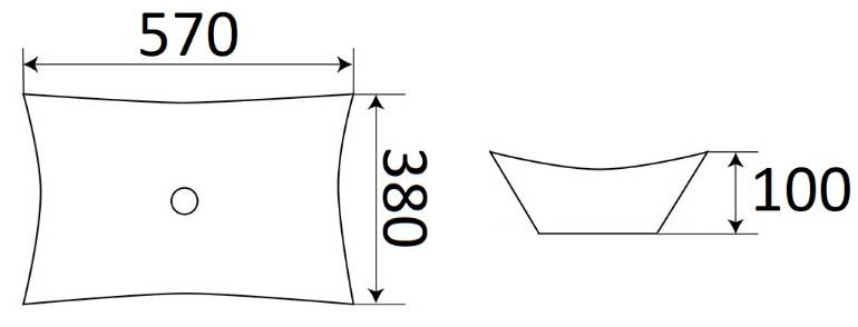 Приобрести раковина-чаша ceramalux 57 см 7701b