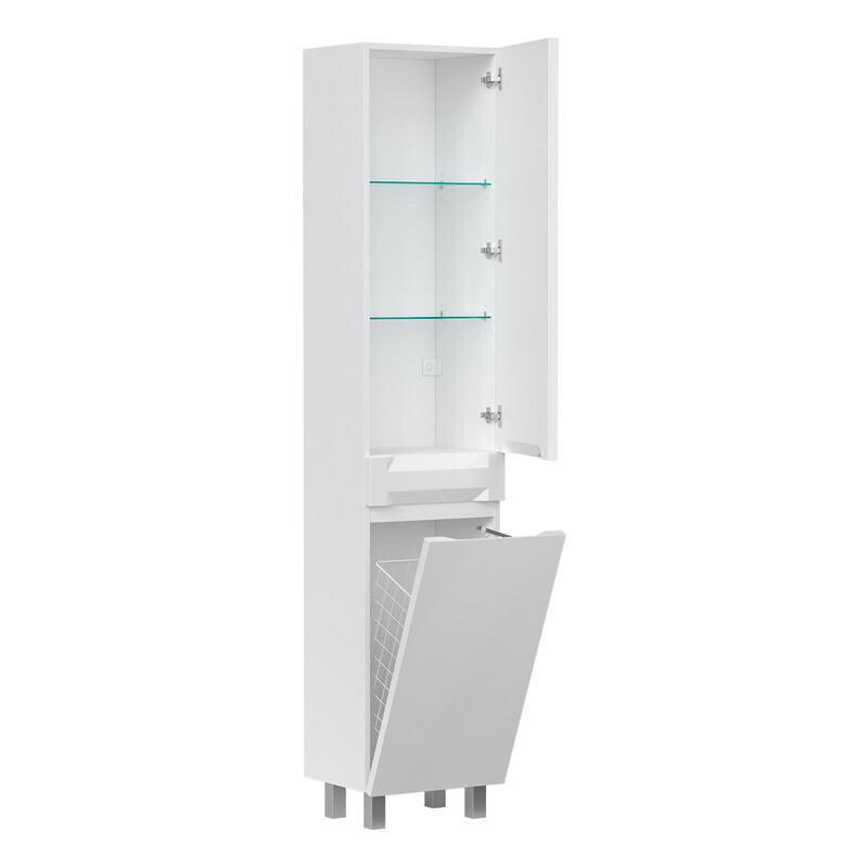 Приобрести equil пенал напольный corner 40 см, с бельевой корзиной, белый pncrnr40.kz-06