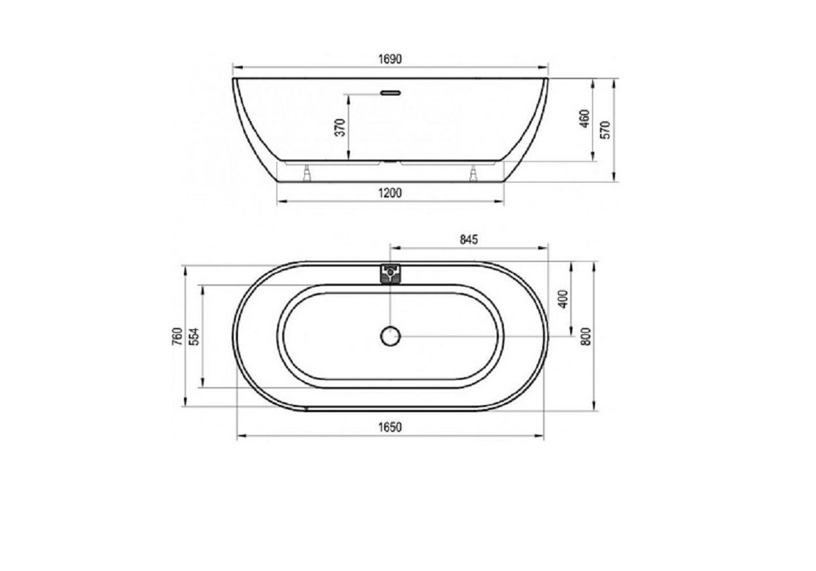 Приобрести акриловая ванна ravak freedom o 170x80 см xc00100020