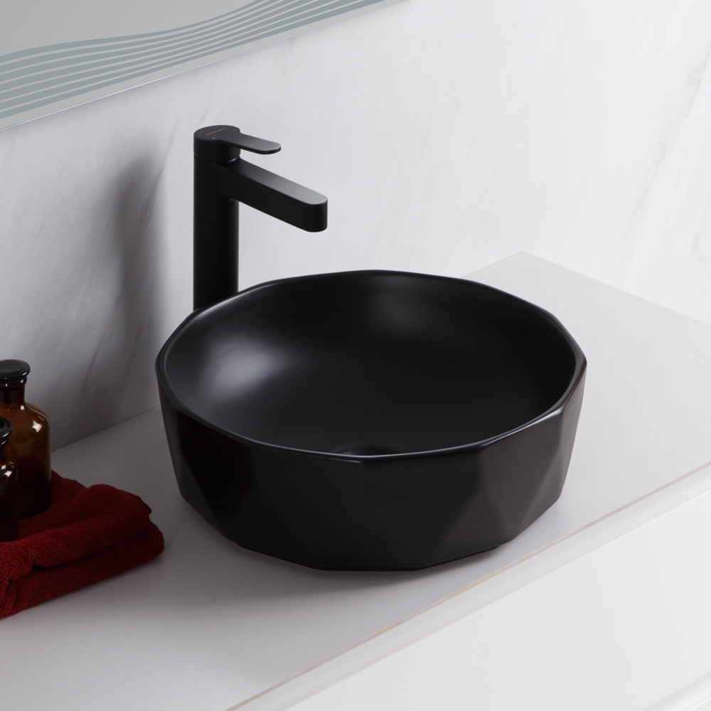 Приобрести belbagno накладная раковина 41х41 см, черная матовая bb1315-h301
