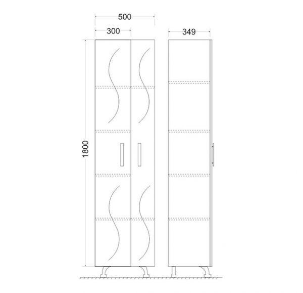 Приобрести mirsant пенал напольный сандра 50 см, белый, ут000046031
