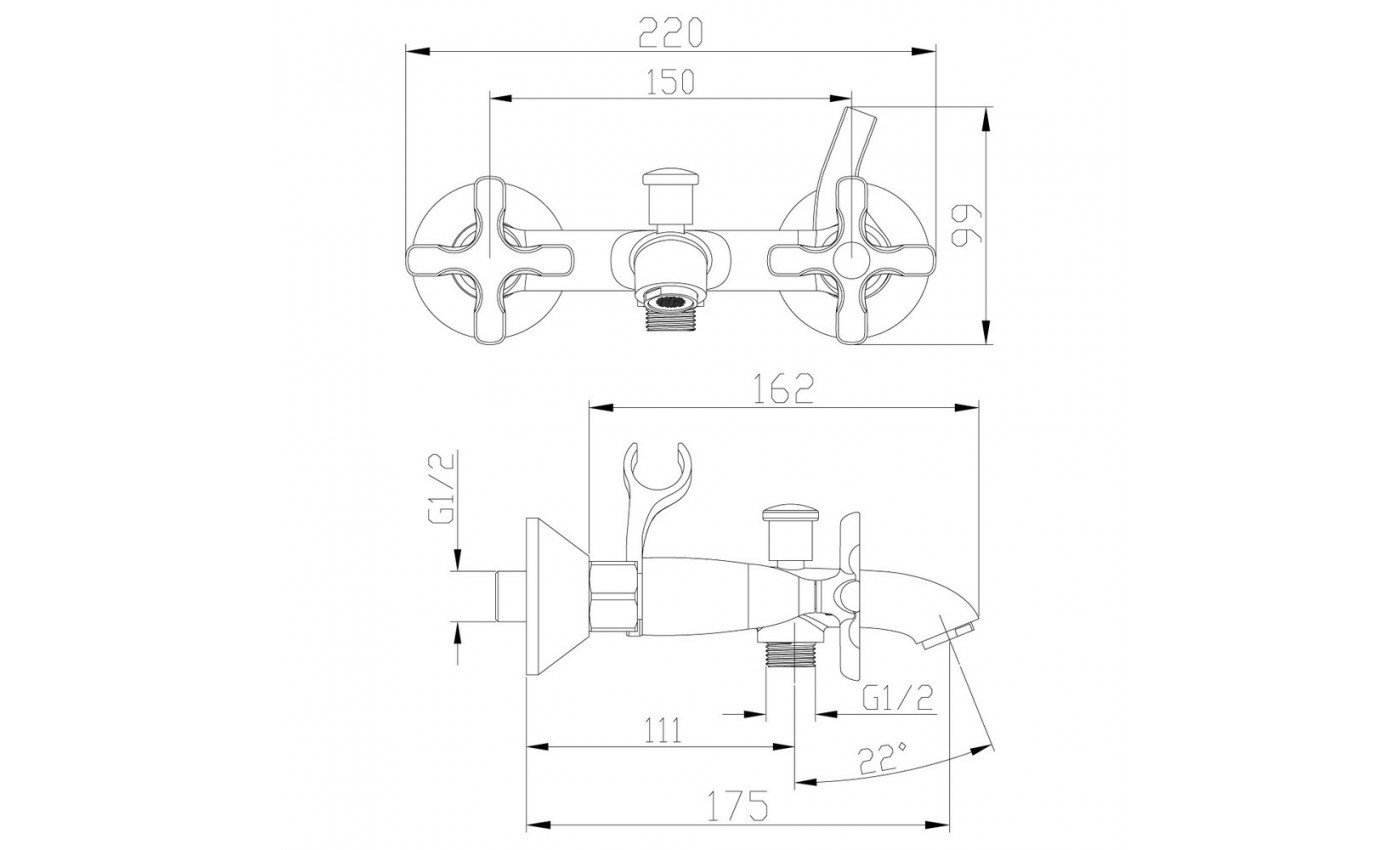 Приобрести lemark смеситель для ванны duetto, двухвентильный, хром lm5712c