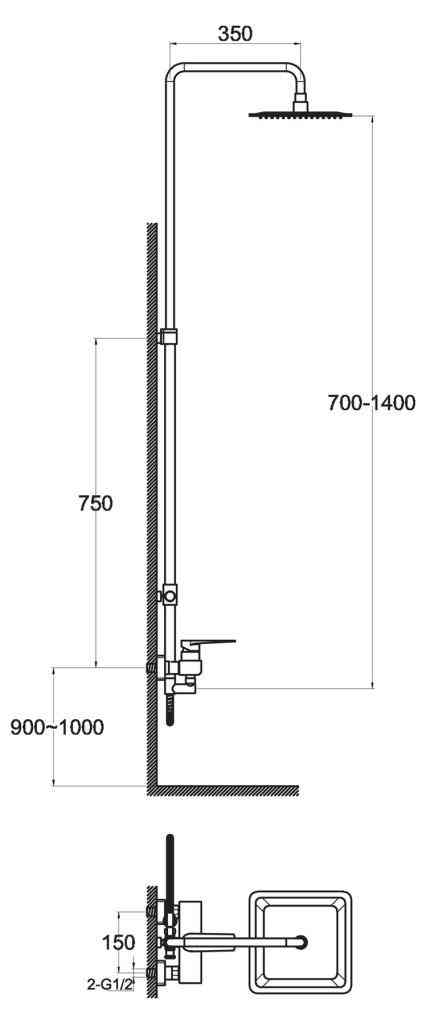 Приобрести belbagno душевая стойка carin, хром car-docm-crm