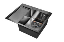 Gerhans Кухонная мойка 58х48 см, правосторонняя, графит