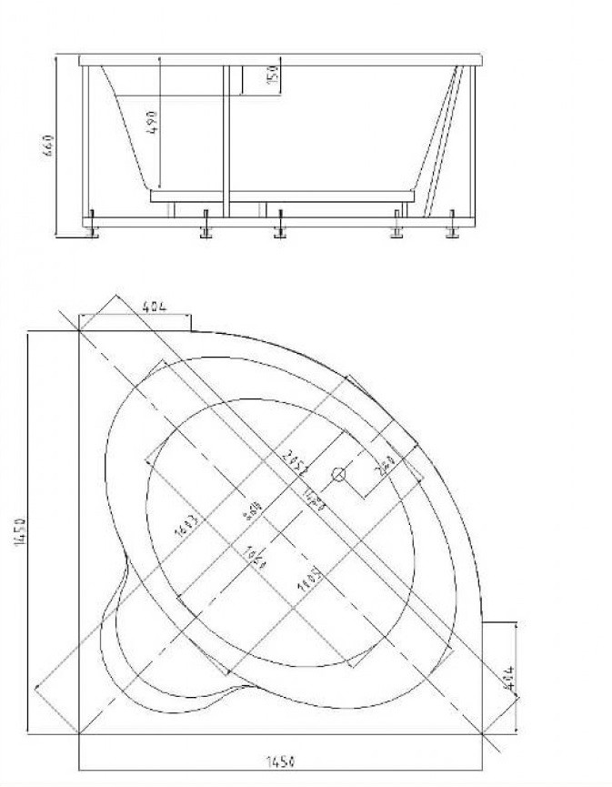 Приобрести акриловая ванна aquatek ума 145х145 см