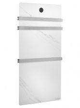 Полотенцесушитель электрический с каменной плитой Белый мрамор WONZON & WOGHAND STUTTGART, Брашированный никель (WW-A503-BR)