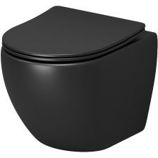 Grossman Унитаз подвесной Color с крышкой дюропласт, микролифт, черный матовый GR-4455BMS