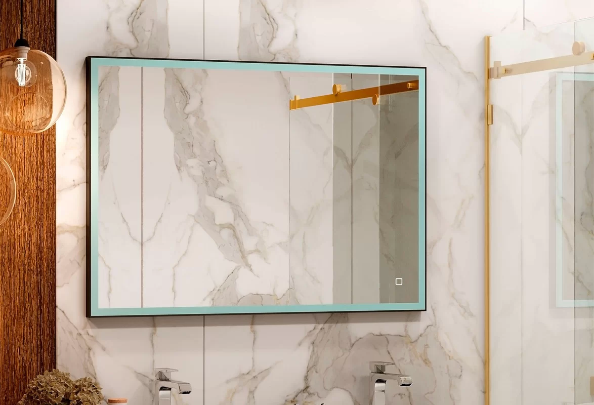 Приобрести continent зеркало с подсветкой solid black 100х80 см, черное