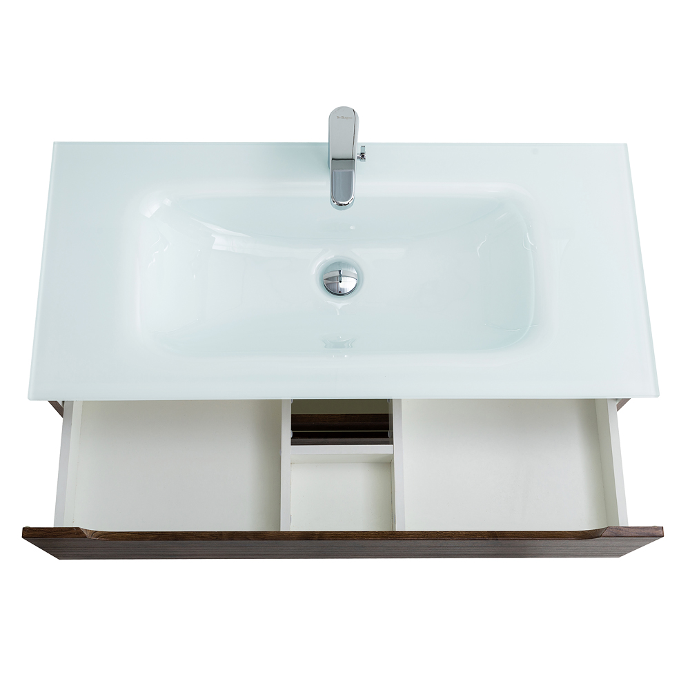 Приобрести belbagno тумба с раковиной etna-h60 100 см, подвесная rovere moro, стеклянная раковина