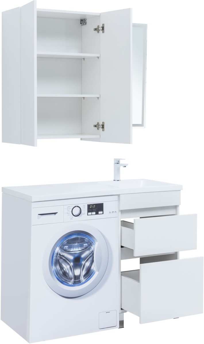 Приобрести aquanet тумба с раковиной вега 48 см, белая глянец