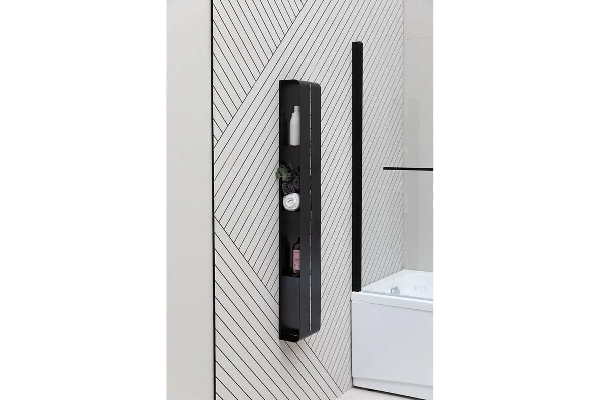 Приобрести aquanet полка магнум h 20x130 см черная матовая, вертикальная 00326459