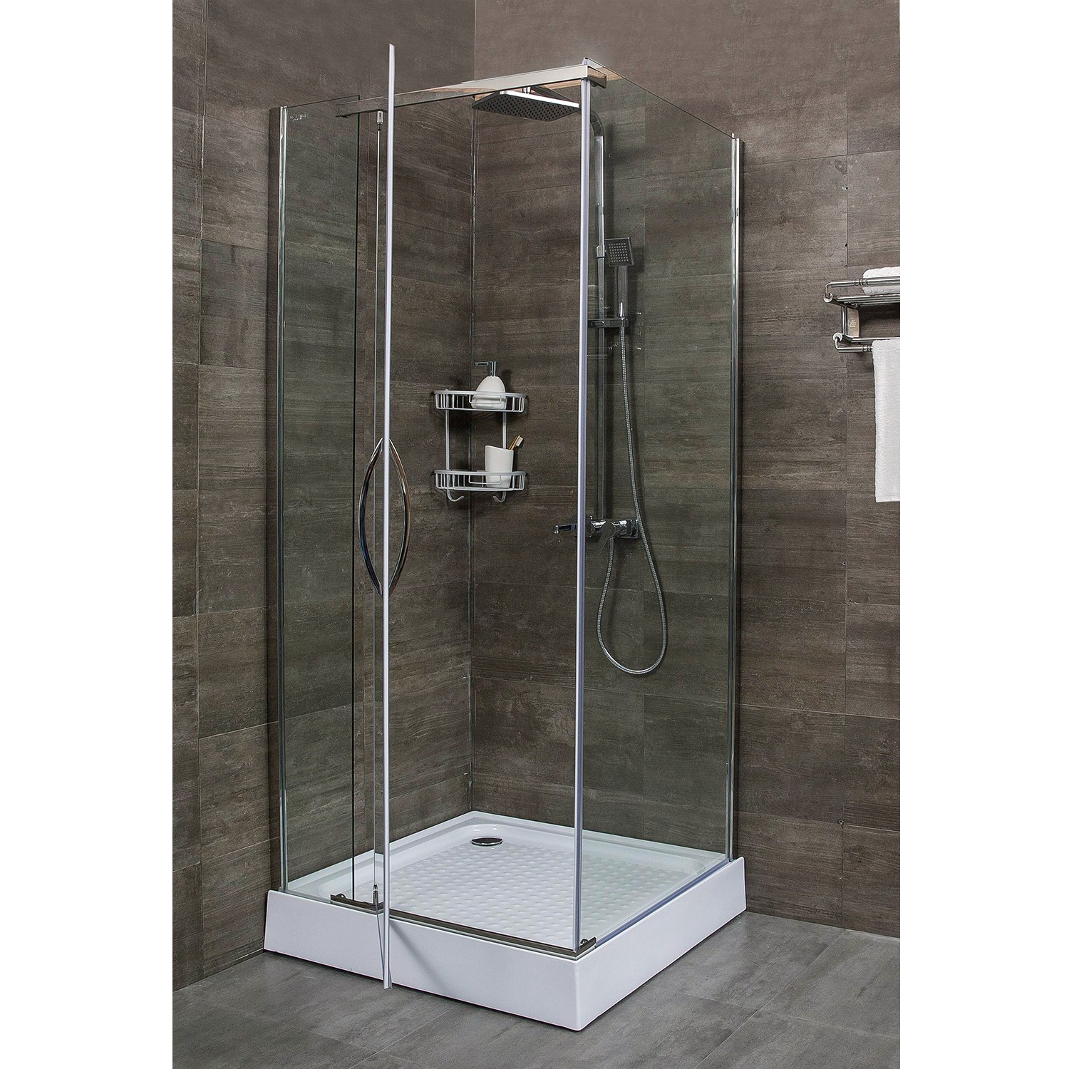 Приобрести ограждение душевое alex baitler ab214-90 90х90см, прозрачное