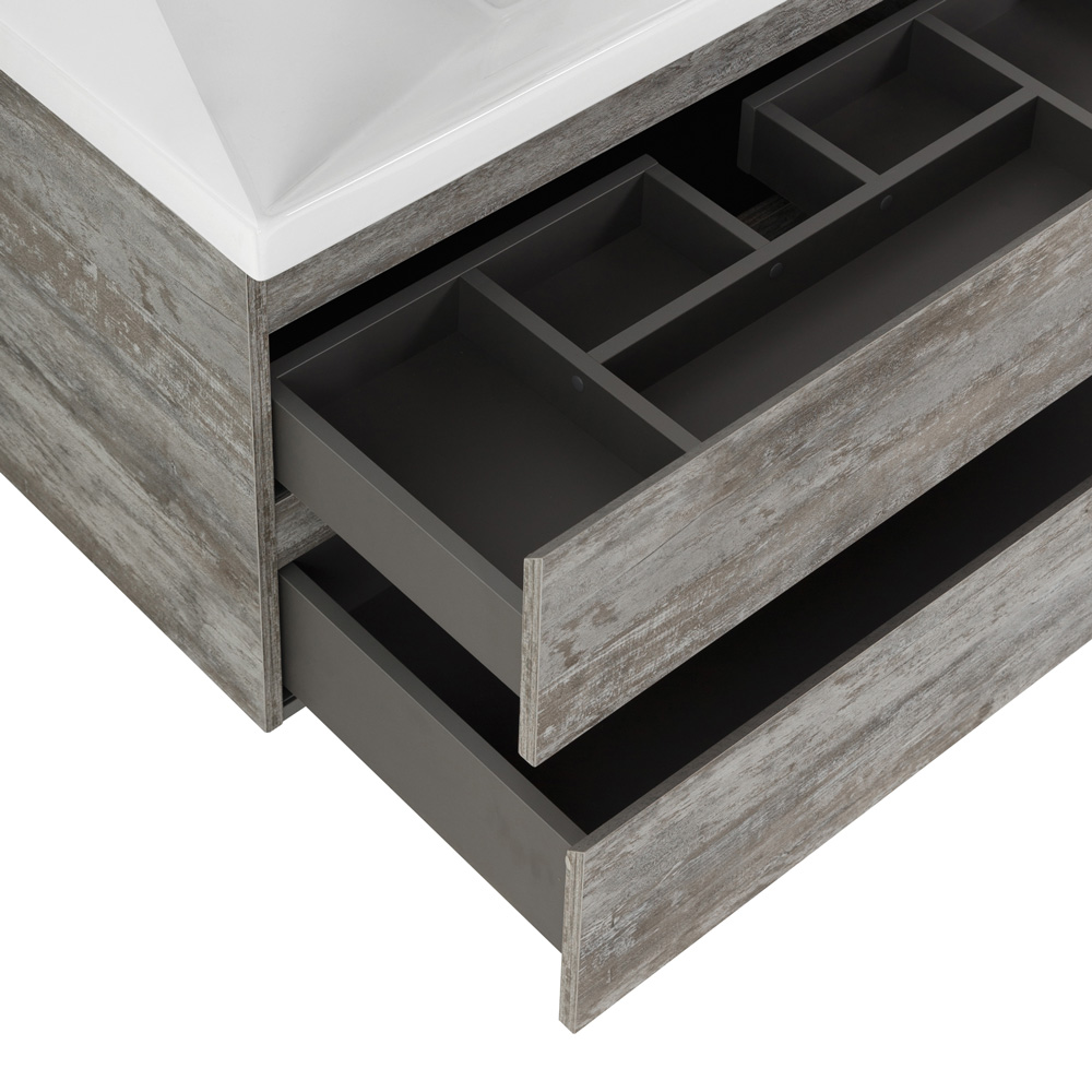 Приобрести cezares тумба подвесная с раковиной molveno 80 см legno grigio, серая molveno-80-2c-so-lg