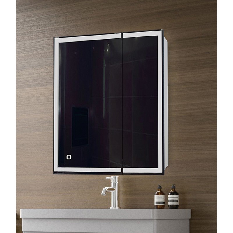Приобрести azario зеркало-шкаф minio 1л с подсветкой и диммером 700*800 мм, cs00075842