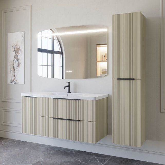 Приобрести caprigo тумба с раковиной rain 120 см, левая, бежевая, эмаль