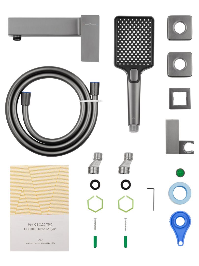 Приобрести смеситель для душа wonzon & woghand cube 2.0, темный графит (ww-88048068-bgm)