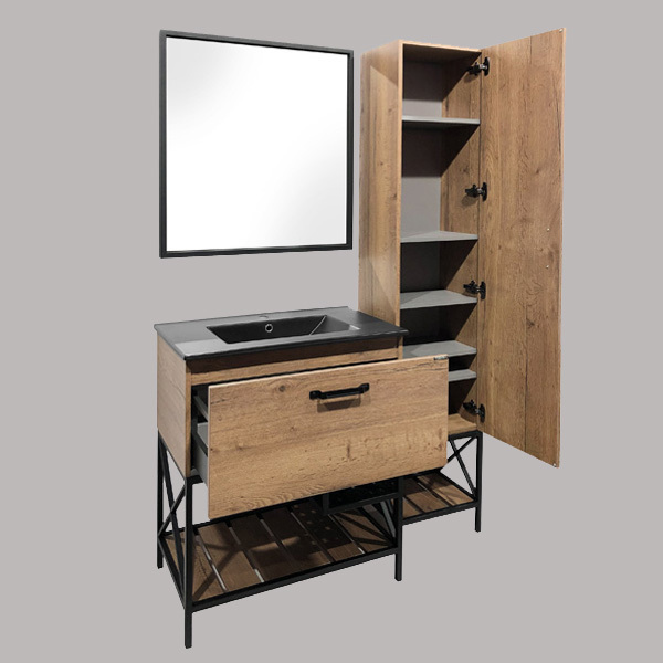 Приобрести сomforty тумба с раковиной "бредфорд-75" дуб темный, черная раковина