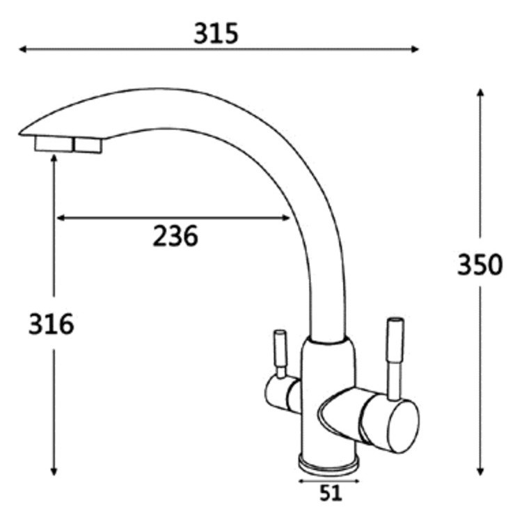 Приобрести смеситель для кухни vieir kitchen 350 мм, с подключением к фильтру, молочно бежевый v15024(f2)