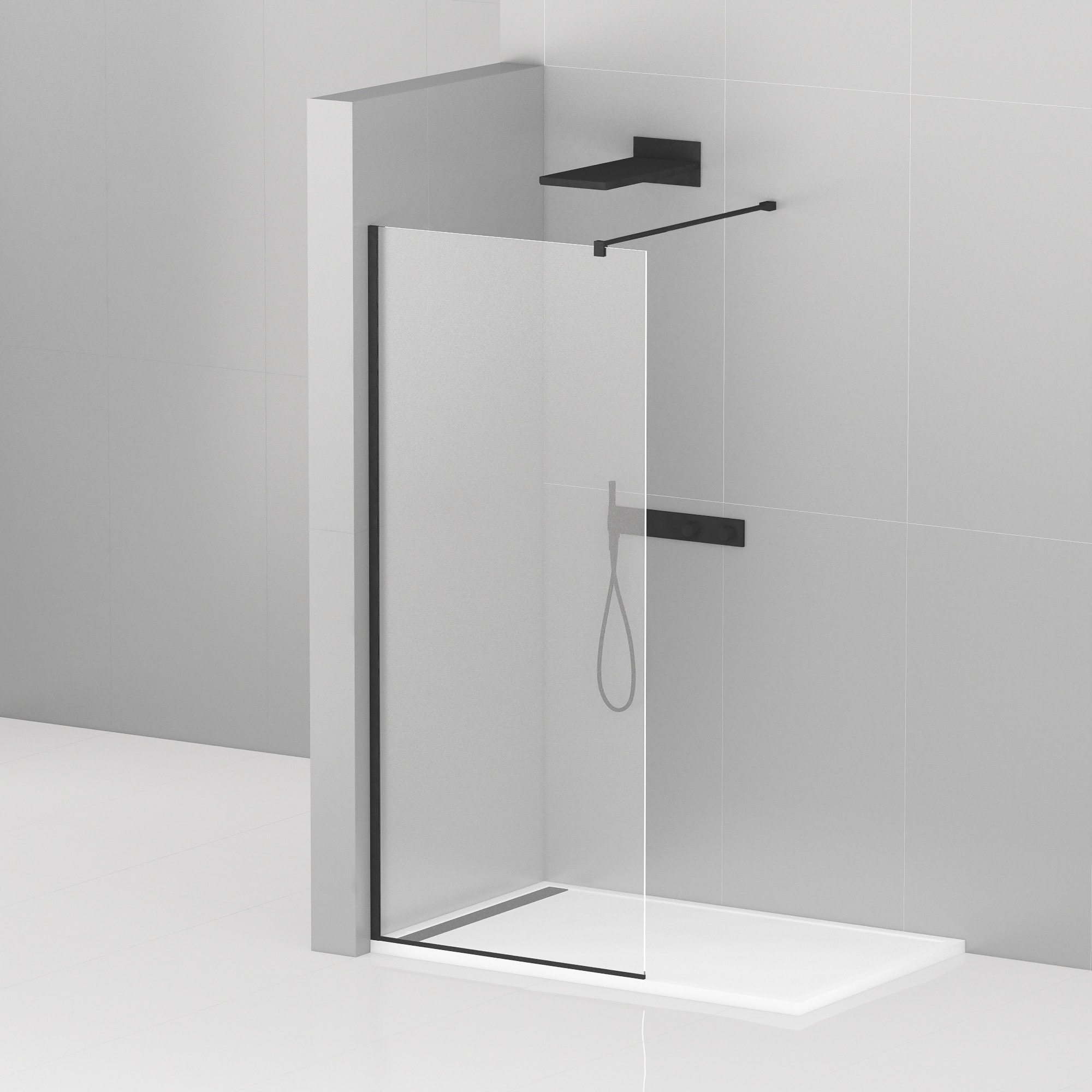 Приобрести cezares душевая перегородка liberta 80 см, черный liberta-l-1-80-120-c-nero