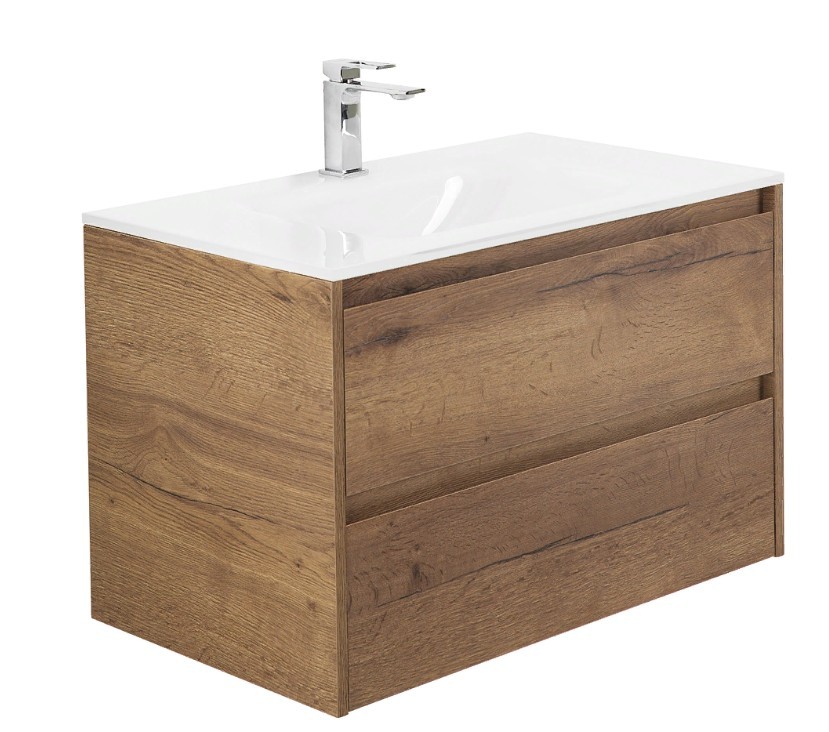 Приобрести тумба подвесная с раковиной belbagno kraft-1000-2c-so-rt 100 см, rovere tabacco