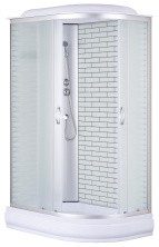 Loranto Душевая кабина 120х80х215 поддон 20 см, белый кирпичный узор, стекло 4 мм, профиль хром (CS-66120-20L FW 120)