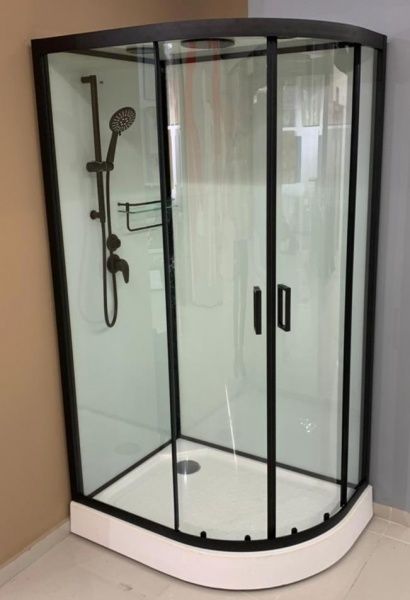 Приобрести frank душевая кабина f412/2l black с высоким поддоном, левосторонняя