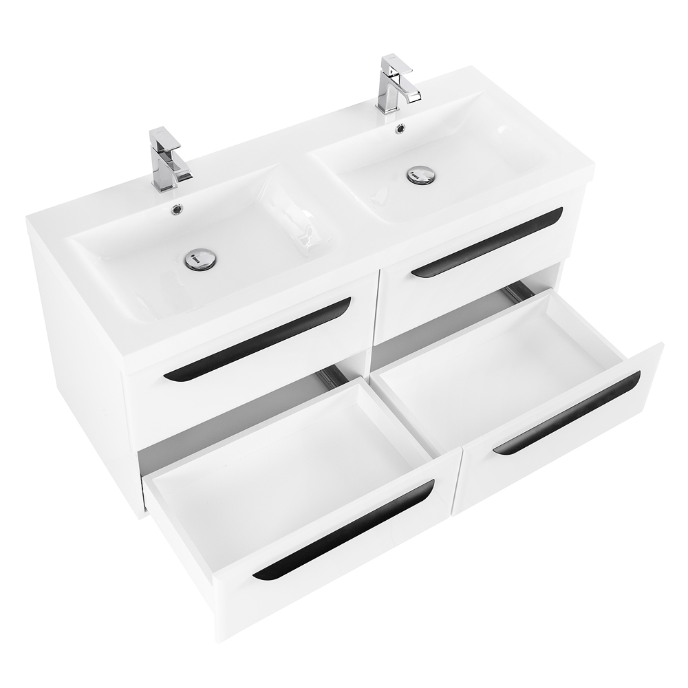 Приобрести cezares тумба подвесная с раковиной eco 120 см bianco opaco, белая матовая eco-1200-4c-so-2-bo