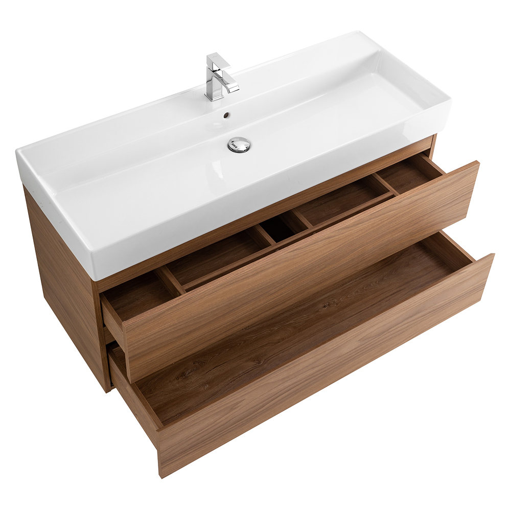 Приобрести cezares тумба подвесная с раковиной molveno 46 120 см noce chiaro, черный molveno 46-120-2c-so-nr